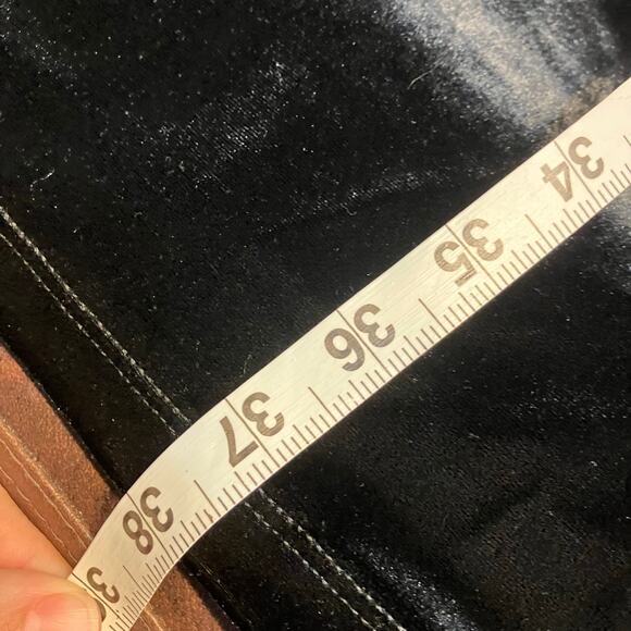 Land's End Womens 18 V-Neck Long Sleeve Black Velvet Shift Dress Classic - Picture 9 of 10